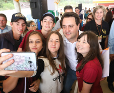 Governador Carlos Massa Ratinho Júnior inaugura em Guarapuava a nova sede do Colégio Estadual Leni Marlene Jacob  -  Guarapuava, 04/04/2019  -  Foto: Rodrigo Felix Leal/ANPr