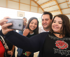 Governador Carlos Massa Ratinho Júnior inaugura em Guarapuava a nova sede do Colégio Estadual Leni Marlene Jacob  -  Guarapuava, 04/04/2019  -  Foto: Rodrigo Felix Leal/ANPr