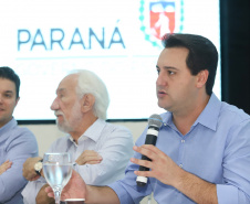 O governador Carlos Massa Ratinho Junior  participa de coletiva na Expolondrina nesta quarta-feira (10).  Londrina, 10/04/2019 -  Foto: Rodrigo Félix Leal/ANPr