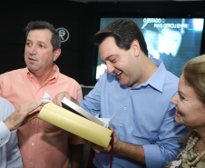 O governador Carlos Massa Ratinho Junior  participa de coletiva na Expolondrina nesta quarta-feira (10).  Londrina, 10/04/2019 -  Foto: Rodrigo Félix Leal/ANPr
