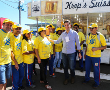 O vice governador Darci Piana faz a  entrega de tratores para agricultores familiares. Os equipamentos são do programa Trator Solidário, na Expolondrina nesta quinta-feira (11).  Londrina, 11/04/2019 -  Foto: Geraldo Bubniak/ANPr