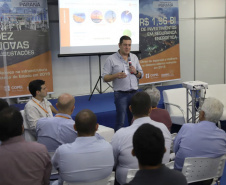 A Copel vai investir R$ 227 milhões em obras e novos empreendimentos somente na região Norte do Estado. O número foi apresentado pelo presidente da Copel, Daniel Pimentel Slaviero, e pelo diretor de Distribuição, Maximiliano Orfali (foto), em reunião com empresários nesta quinta (11), em Londrina.  -  Londrina, 11/04/2019  -  Foto: Divulgação Copel