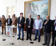 Governador anuncia pagamento das promoções dos praças-militares. -  Curitiba, 15/04/2019  -  Foto de Gilson Abreu ANPr