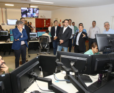 Governador Carlos Massa Ratinho Júnior visita a fábrica da Klabin em Ortigueira, na assinatura de convênio com a empresa e a prefeitura do município para a construção da Escola Técnica de Operação Florestal e Agrícola.  -  Ortigueira, 16/04/2019  -  Foto: Jaelson Lucas/ANPr