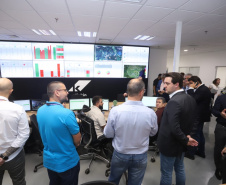 Governador Carlos Massa Ratinho Júnior visita a fábrica da Klabin em Ortigueira, na assinatura de convênio com a empresa e a prefeitura do município para a construção da Escola Técnica de Operação Florestal e Agrícola.  -  Ortigueira, 16/04/2019  -  Foto: Rodrigo Félix Leal/ANPr
