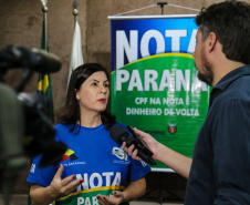 O Governo do Estado entrega os três principais prêmios do sorteio de Abril do programa Nota Paraná, de R$ 20 mil, R$ 30 mil e R$ 50 mil. A solenidade de premiação acontece na Secretaria de Estado da Fazenda, em Curitiba nesta quarta-feira (17).   Curitiba, 17/04/2019 -  Foto: Geraldo Bubniak/ANPr