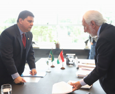 Governador em exercício Darci Piana recebe o  cônsul honorário da Hungria em Curitiba, Marco Aurélio Schetino de Lima.  -  Curitiba, 24/04/2019  -  Foto:  José Fernando Ogura/ANPr