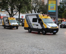 A Polícia Militar começou às 7 horas desta quarta-feira (24) uma megaoperação, a Operação Tiradentes, em todo o Estado, com aproximadamente três mil policiais, 1,2 mil viaturas, além do policiamento já feito rotineiramente. A operação vai até a manhã desta quinta-feira (25) e faz parte de uma ação nacional.  -  Foto: Divulgação PMPR