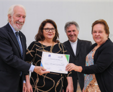 O governador em exercício Darci Piana participa da Posse  dos novos representantes da sociedade civil para a gestão 2019/2021 do O Conselho Estadual do Idoso (CEDI) do Paraná   no Salão de Atos do Palácio Iguaçu,  nesta quarta-feira (24).   Curitiba, 24/04/2019 -  Foto: Geraldo Bubniak/ANPr