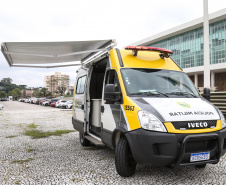 Patrulhamento Movel da Policia Militar no Palacio Iguaçu nesta quinta-feira (25).   Curitiba, 25/04/2019 -  Foto: Geraldo Bubniak/ANPr