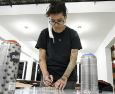 Curso Técnicas da Arte Urbana, por Marciel Conrado.Curitiba, 17 de abril de 2019 .Foto: Kraw penas/SEEC