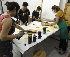 Curso Técnicas da Arte Urbana, por Marciel Conrado.Curitiba, 17 de abril de 2019.Foto: Kraw penas/SEEC