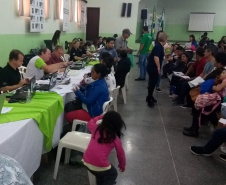 A quinta edição da feira de serviços Paraná Cidadão em 2019 aconteceu em Mandirituba com 7,6 mil atendimentos registrados. Cerca de 5 mil pessoas que passaram pelo evento, encerrado nesta sexta-feira (26), tiveram acesso a diversos serviços gratuitos disponibilizados em um único local.  Mandirituba, 26/04/2019   -  Foto: Divulgação SEJUF