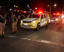 A Polícia Militar do Paraná deflagra a megaoperação Primo que cumpriu 16 mandados de Prisão e de Busca e Apreensão e resultou em 19 encaminhamentos, sendo 15 adultos e quatro adolescentes apreendidos, bem como uma quantidade de drogas recolhida.  -  Curitiba, 26/04/2019  -  Foto: Soldado Amanda Morais
