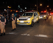A Polícia Militar do Paraná deflagra a megaoperação Primo que cumpriu 16 mandados de Prisão e de Busca e Apreensão e resultou em 19 encaminhamentos, sendo 15 adultos e quatro adolescentes apreendidos, bem como uma quantidade de drogas recolhida.  -  Curitiba, 26/04/2019  -  Foto: Soldado Amanda Morais