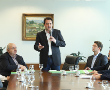 Governador Carlos Massa Ratinho Junior recebe o ministro do Meio Ambiente, Ricardo Salles  -  Curitiba, 30/04/2019  -  Foto: Rodrigo Félix Leal/ANPr
