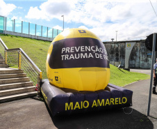 Começou oficialmente nesta quinta-feira (2), em todo o Paraná, a campanha Maio Amarelo, que visa diminuir o número de acidentes no trânsito e preservar a vida. Este ano, o tema é “Maio Amarelo - no trânsito, o sentido é a vida”, e apela para o poder das crianças em influenciar o comportamento dos pais. O vice-governador Darci Piana participou do lançamento, realizado no auditório da Polícia Rodoviária Federal (PRF), em Curitiba. Foto: Geraldo Bubniak/ANPr
