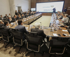 Governador Carlos Massa Ratinho Júnior durante reunião com a equipe de governo.Curitiba, 07-05-19.Foto: Arnaldo Alves / ANPr.