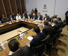 Governador Carlos Massa Ratinho Júnior durante reunião com a equipe de governo.Curitiba, 07-05-19.Foto: Arnaldo Alves / ANPr.