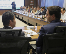 Governador Carlos Massa Ratinho Júnior durante reunião com a equipe de governo.Curitiba, 07-05-19.Foto: Arnaldo Alves / ANPr.