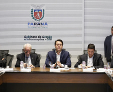 Governador Carlos Massa Ratinho Júnior durante reunião com a equipe de governo.Curitiba, 07-05-19.Foto: Arnaldo Alves / ANPr.