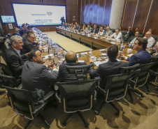 Governador Carlos Massa Ratinho Júnior durante reunião com a equipe de governo.Curitiba, 07-05-19.Foto: Arnaldo Alves / ANPr.