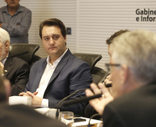 Governador Carlos Massa Ratinho Júnior durante reunião com a equipe de governo.Curitiba, 07-05-19.Foto: Arnaldo Alves / ANPr.