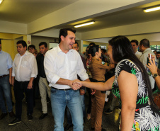 O governador Carlos Massa Ratinho Junior lança o programa Escola Segura. Foz do Iguaçu, 09/05/2019 - Foto: Geraldo Bubniak/ANPr