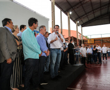 O governador Carlos Massa Ratinho Junior lança o programa Escola Segura. Foz do Iguaçu, 09/05/2019 - Foto: Geraldo Bubniak/ANPr