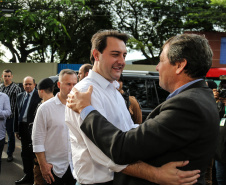 O governador Carlos Massa Ratinho Junior lança o programa Escola Segura. Foz do Iguaçu, 09/05/2019 -  Foto: Geraldo Bubniak/ANPr
