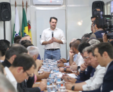 Governador Carlos Massa Ratinho Junior durante reunião com a equipe de governo, na Expoingá. Maringá 16/05/2019. Foto: Gilson Abreu