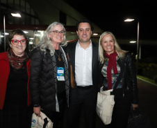 O governador Carlos Massa Ratinho Junior participa da abertura do XXXV Congresso Estadual de Secretários Municipais de Saúde do Paraná, no Centro Universitário da Fundação Assis Gurgacz (FAG)  em Cascavel nesta quinta-feira (23).   Cascavel, 23/05/2019 -  Foto: Rodrigo Félix Leal/ANPr