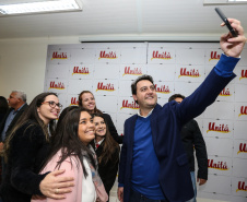 O governador Carlos Massa Ratinho Junior conhece as obras de ampliação do abatedouro de aves Unitá, pertencente às cooperativas Copacol, Cooperflora e Coagru acompanhado do presidente da Copacol, Valter Pitol.  Ubiratã, 24/05/2019 -  Foto: Geraldo Bubniak/ANPr