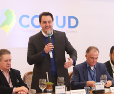 Governador Carlos Massa Ratinho Júnior participa em Gramado, na Serra Gaúcha, da reunião entre governadores, vice-governadores e secretários dos sete Estados que integram o Consórcio de Integração Sul e Sudeste (Cosud) - Gramado, RS, 25/05/2019 - Foto: Rodrigo Félix Leal/ANPr