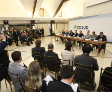 Governador Carlos Massa Ratinho Júnior participa em Gramado, na Serra Gaúcha, da reunião entre governadores, vice-governadores e secretários dos sete Estados que integram o Consórcio de Integração Sul e Sudeste (Cosud) - Gramado, RS, 25/05/2019 - Foto: Rodrigo Félix Leal/ANPr