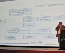 O segundo dia do Encontro Estadual de Gestores de Turismo promovido pela Paraná Turismo foi marcado por duas apresentações importantes e visitas técnicas O diretor técnico da Paraná Turismo Rafael Andreguetto fez a abertura.  Curitiba, 28/05/2019  -  Foto:  Denis Ferreira Netto/SEDEST