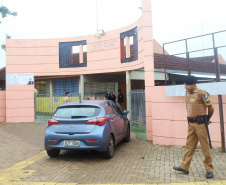 Presença policial transforma ambiente escolar e entorno em Foz do Iguaçu. Foto: Jaelson Lucas/AENPr