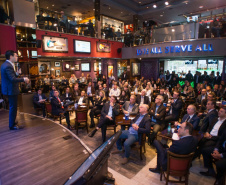 A Copel e as transformações no mercado de energia foi o tema da palestra que o presidente da Companhia, Daniel Slaviero, apresentou nesta quarta-feira (29), no evento Estrela ADVB, realizado em Curitiba, pela Associação dos Dirigentes de Vendas e Marketing do Brasil, seção Paraná. Foto: Copel