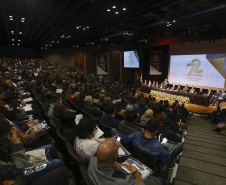 O governador Carlos Massa Ratinho Junior, participa das comemorações dos 72 anos do Tribunal de Contas do Estado. Presentes: ministro do Desenvolvimento Regional, Gustavo Canuto; entre outras autoridades.Curitiba, 03-06-19.Foto: Arnaldo Alves / ANPr.