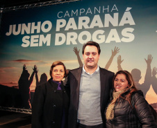 O governador Carlos Massa Ratinho Junior lança nesta terça-feira (04) no  auditório Poty Lazzarotto do Museu Oscar Niemeyer,  a campanha Junho Paraná Sem Drogas. O mês inteiro será dedicado à conscientização e prevenção quanto ao uso de entorpecentes.  Curitiba, 04/06/2019 -Foto: Geraldo Bubniak/ANPr