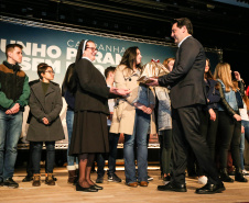 O governador Carlos Massa Ratinho Junior lança nesta terça-feira (04) no  auditório Poty Lazzarotto do Museu Oscar Niemeyer,  a campanha Junho Paraná Sem Drogas. O mês inteiro será dedicado à conscientização e prevenção quanto ao uso de entorpecentes.  Curitiba, 04/06/2019 -Foto: Geraldo Bubniak/ANPr