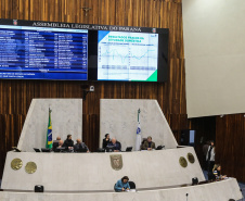 Audiência pública de prestação de contas do governo do Estado do primeiro quadrimestre de 2019 com o secretário de Estado da Fazenda (SEFA), Renê Garcia Júnior no plenário da Assembleia Legislativa do Paraná.   Curitiba, 05/06/2019 -  Foto: Geraldo Bubniak/ANPr