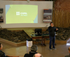 A Companhia de Energia Elétrica (Copel) promoveu nesta quinta-feira (06), emparceria com Secretaria de Estado do Desenvolvimento Sustentável e doTurismo e o Instituto Ambiental do Paraná (IAP), o Workshop de Gestão deBordas de Reservatório, realizado no Centro de Eventos de Faxinal do Céu, nomunicípio de Pinhão.  Faxinal do Céu, 06/06/2019  -  Foto: Valdemir Daniel Cavalheiro / Copel