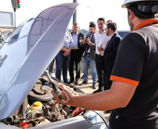 Governador carlos Massa Ratinho Junior durante encontro com o diretor - geral brasileiro da Itaipu Binacional, general Joaquin Silva e Luna  -  Foz do Iguaçu, 12/06/2019  -  Foto: Rodrigo Félix Leal/ANPr