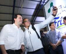 O governador Carlos Massa Ratinho Junior esteve nesta quarta-feira (12) na Digital Agro 2019, em Carambeí, nos Campos Gerais. O evento apresenta e discute as principais novidades tecnológicas para o agronegócio, como a digitalização do campo, automação, robótica, internet das coisas e Big Data. Foto: Rodrigo Felix Leal/ANPr