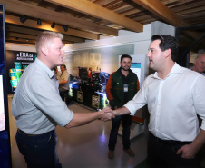 O governador Carlos Massa Ratinho Junior esteve nesta quarta-feira (12) na Digital Agro 2019, em Carambeí, nos Campos Gerais. O evento apresenta e discute as principais novidades tecnológicas para o agronegócio, como a digitalização do campo, automação, robótica, internet das coisas e Big Data. Foto: Rodrigo Felix Leal/ANPr