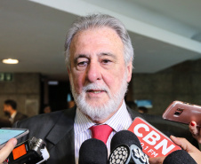 Carlos Andrade Melles, presidente do Sebrae no Centro de Eventos FIEPem Curitiba, durante lançamento do programa Mobilização pelo Emprego e Produtividade para Todos, iniciativa do Ministério da Economia, por meio da Secretaria Especial de Produtividade, Emprego e Competitividade (Sepec), realizado em parceria com os governos estaduais e o Sebrae.  Curitiba, 13/06/2019 -Foto: Geraldo Bubniak/ANPr