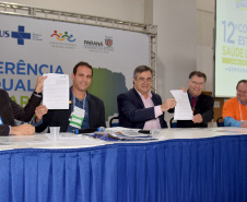 O secretário da Saúde do Paraná, Beto Preto, anunciou a fusão de duas unidades próprias de saúde do estado: o Centro Hospitalar de Reabilitação Ana Carolina Moura Xavier (CHR) será incorporado ao Hospital do Trabalhador (HT), formando uma única instituição, mais abrangente e de referência para todo o Paraná.  -  Curitiba, 13/06/2019  -  Foto: Americo Antonio/SESA 
