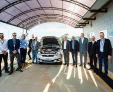 O vice-governador do Paraná Darci Piana, acompanhado do Diretor de Operações do Sebrae, Júlio Agostini e o Vice-presidente da Fecomércio e presidente do Sindilojas, Carlos Rodrigues do Nascimento visitaram a planta de produção de biogás e biometano, administrada pelo CIBiogás e que abastece parte da frota dos veículos da usina hidrelétrica de Itaipu.