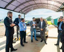 O vice-governador do Paraná Darci Piana, acompanhado do Diretor de Operações do Sebrae, Júlio Agostini e o Vice-presidente da Fecomércio e presidente do Sindilojas, Carlos Rodrigues do Nascimento visitaram a planta de produção de biogás e biometano, administrada pelo CIBiogás e que abastece parte da frota dos veículos da usina hidrelétrica de Itaipu.
